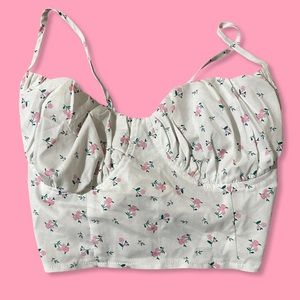 Shein open back Floral Crop 🌸